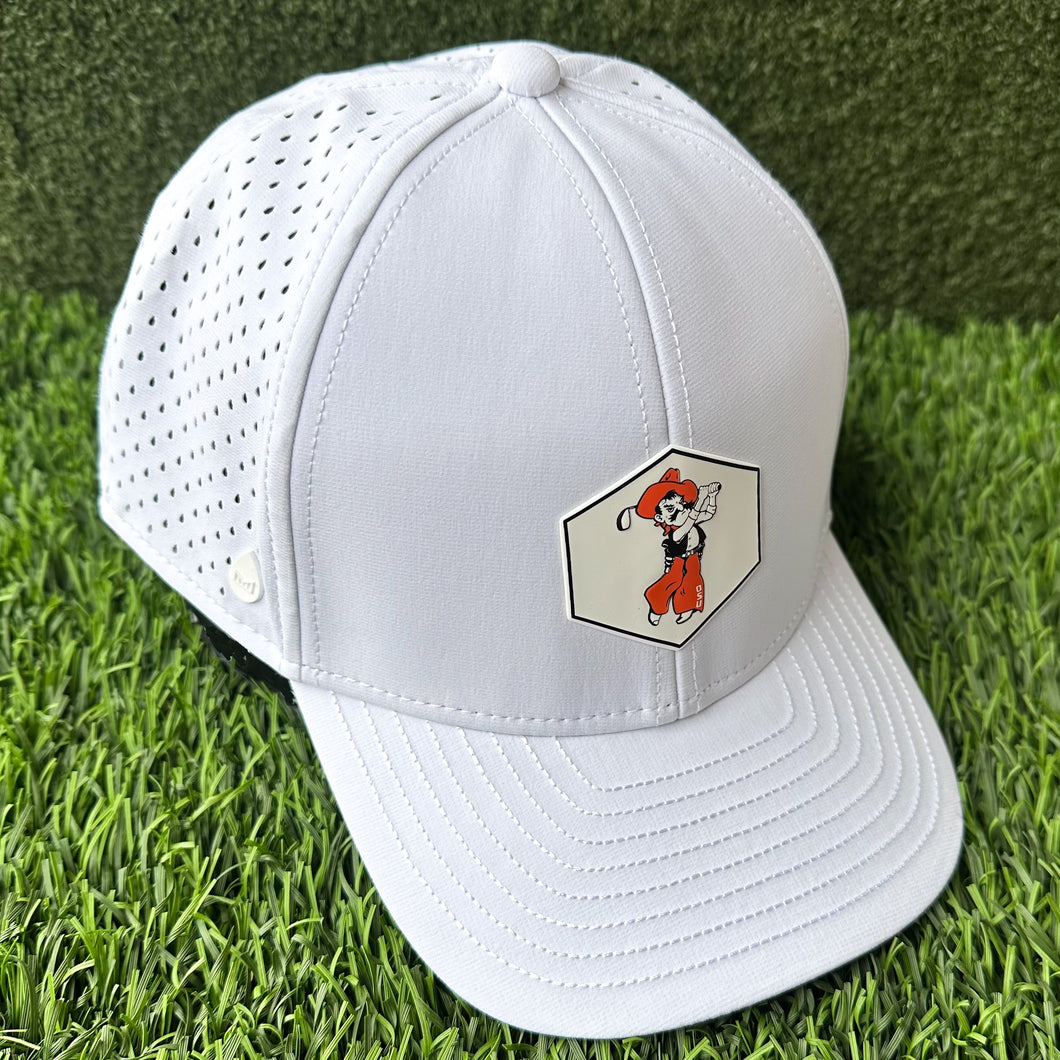 Melin Hydro A-Game Swinging Pete Snapback Hat- Hexagon Logo