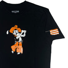 Load image into Gallery viewer, Levelwear Swinging Pete T-Shirt with Oklahoma State on Sleeve
