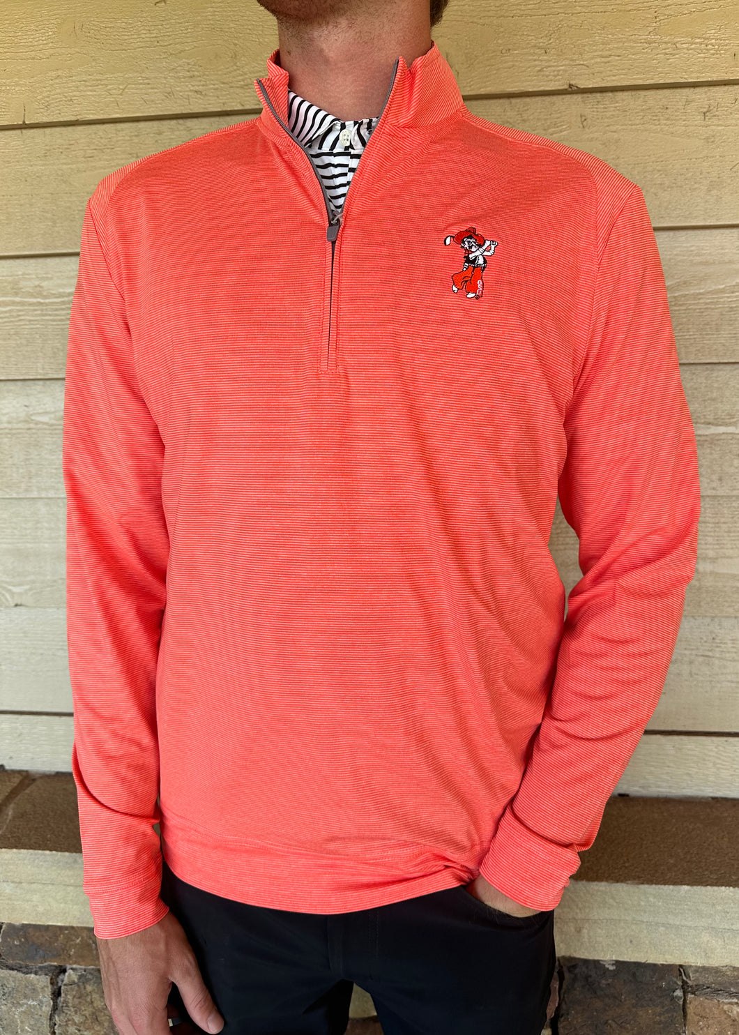 Johnnie-O Vaughn Striped Performance 1/4 Zip Pullover