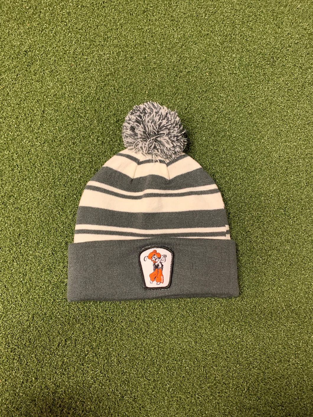 Imperial Cloudspin Beanie w/Patch- Grey Striped